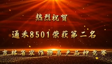 热烈祝贺我院水稻新品种--通禾8501荣获吉林省水稻高产竞赛第二名